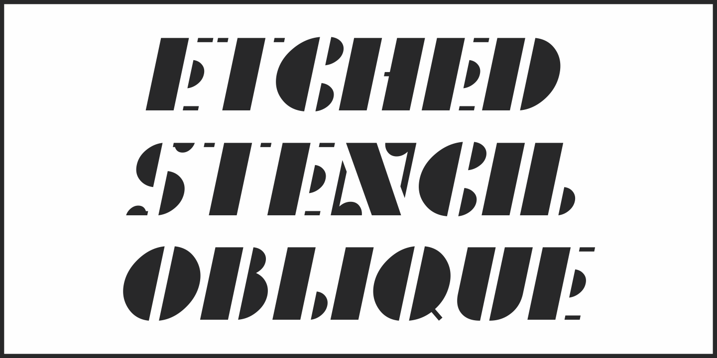 Пример шрифта Etched Stencil JNL #3